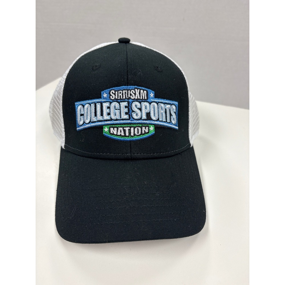 Cap America SiriusXM College Sports Nation Trucker Hat Black White i1075 L/XL